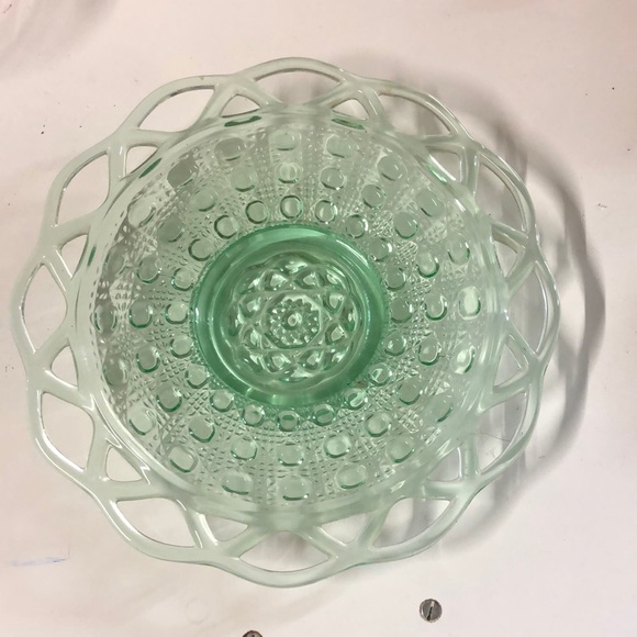 Vintage Green Pressed Glass Plate - Picture 1 of 3